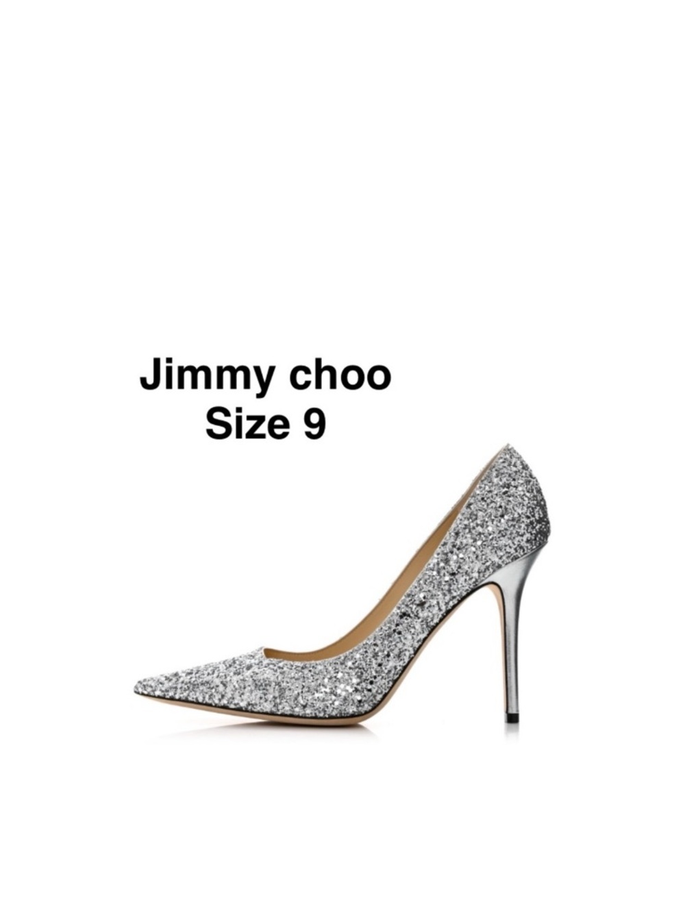 Jimmy Choo Romy Glitter Pumps silver size 9 with box no damage ⭐️⭐️⭐️⭐️